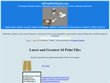 Tablet Screenshot of 3dprintfilemarket.com